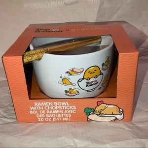 NISSIN x Gudetama bowl with chopsticks